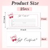 25 Bow Cherry Gift Certificates for Business, Pink Blank Gift