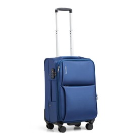 Hanke Softside Expandable 20 Inch Carry On Luggage with Wheels Airline Approved, TSA Luggage Lightweight Rolling Suitcases for Travel Carry On Bag(Blue)