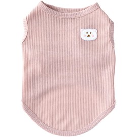 Cozy and Functional Dog Shirts for Small Puppies: Stretchable Pink Attire with Easy-On Design, Ideal for Chihuahuas and Yorkies - Enhance Comfort and Playfulness on Chill Days Small (Pink, Small)