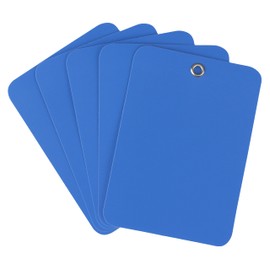 CleverDelights 3.5" x 2.5" Blue Plastic Tags - 50 Pack - Waterproof Heavy Duty 3.5x2.5 Inch Tag