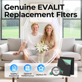 EVALIT Genuine ET066 Air Purifier Replacement Filter for ET066 Air Purifier, Washable HEPA 3-Stage Filtration for Pollen Smoke Pet Hair Dust, Pet Dander Version, 1 Pack+3 Layers Filtration