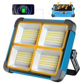 ErayLife Rechargeable LED Work Light, 10000LM Portable Work Solar Light, 100W Magnetic Worklight with 5 Modes, Waterproof Flood Light with Stand for Car Repairing, Garage Workshop Job Site Lighting