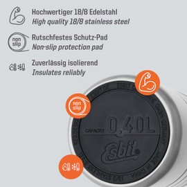 Esbit Majoris Thermal Food Container 400 ml Stainless Steel for Hot and Cold Food in Silver