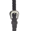 MUSTANG Braided 25mm Leather Belt with Polished Silver Clasp, black