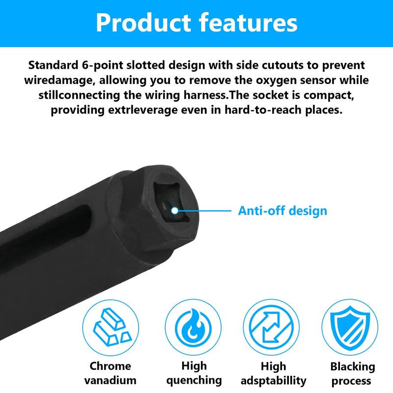 Xujinsongg Oxygen Sensor Socket with Side Wire Cutout, Car Oxygen