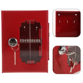 SOLUSTRE Emergency Door Key Lock Box with Breakable Glass Window Small Fire Key Safety Lock Box Wall-Mounted for Home Office Security 6.29X4.72X2.16In