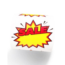 500Pcs Starburst Sign Sale Stickers 4 x 3 Inches Self-Adhesive Blank Price Tags Sticker Writable Removable Waterproof Labels for Garage Retail Store Business (Red Sale)