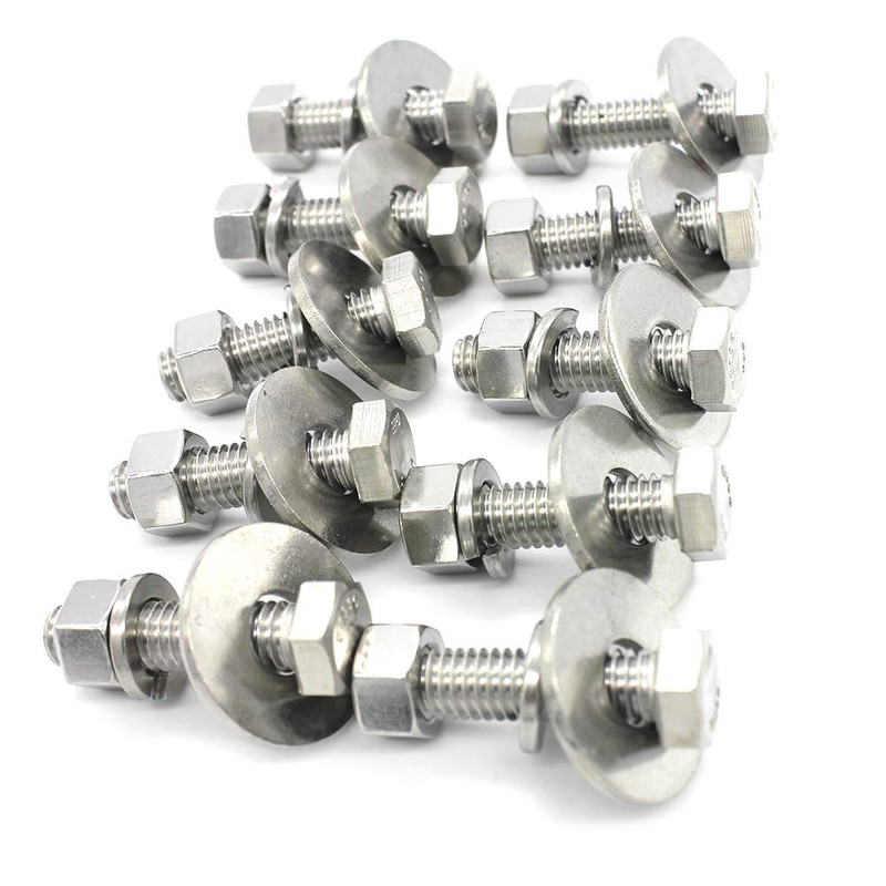 FULLERKREG Hexagonal Screws with Nut and Washer A2 Stainless Steel