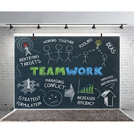 Leyiyi 7x5ft Photography Background Teamwork Sketch Notes Backdrop Study Decoration Meeting Room Grunge Graffiti Chalkboard Work Together Invatition Birthday Photo Portrait Vinyl Studio Video Prop