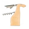Kikkerland Stainless Steel Bar Accessories Double Hinged Deer Corkscrew, Wood