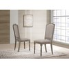 Roundhill Furniture Ferran Wood Pedestal Dining Chair, Reclaimed Gray Set