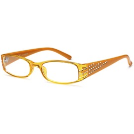 NEW VISION Lesebrille fur Damen Herren Federscharnier Brille Anti-Müdigkeit Blendfreie UV Lesehilfe NV0176 (+2.50, Gelb)