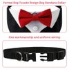 DONGKER Dog Tuxedo Collar, Adjustable Dogs Formal Tuxedo with Bow