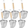 6 Pcs Stainless Steel Pasta Strainer Basket,5.5x5.5x13.7 inches Noodle Strainer