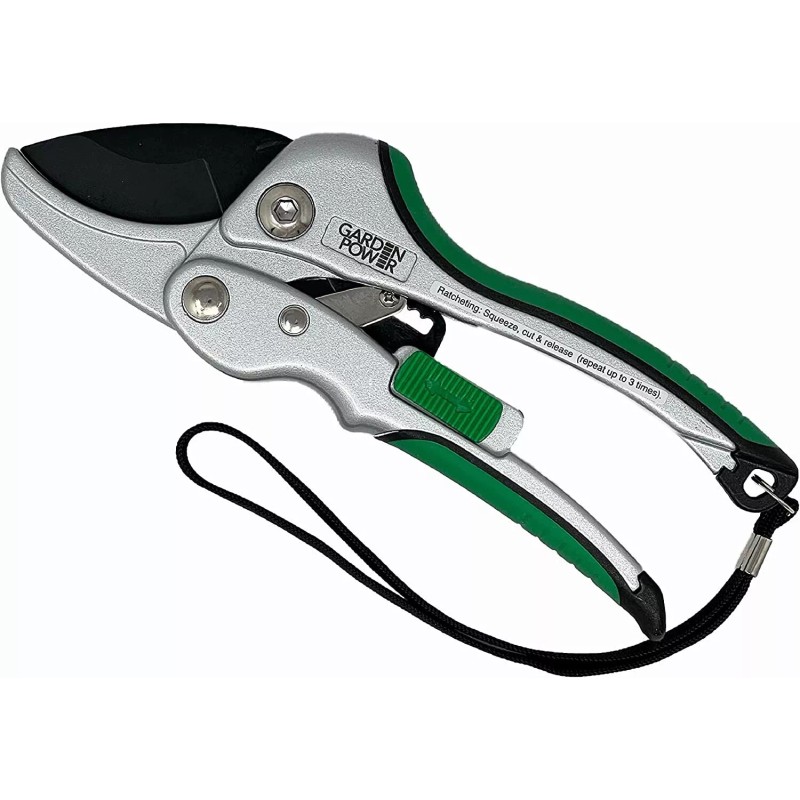 Garden Power Premium Heavy Duty Ratchet Pruning Shears, Professional Hand