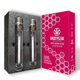 GRUOTVSZAK HPS 600 Watt Grow Light Bulb E39 Up to 40% More Red 1150μmol Ultra PPF Increases Red Concentrated Spectrum 90000 Lumens High Pressure Sodium 2-Pack