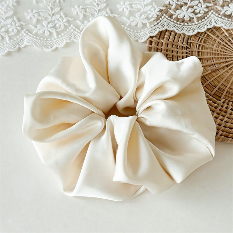 2 Piece Women's Large Floral Scrunchies for Oversized Lace Hair,