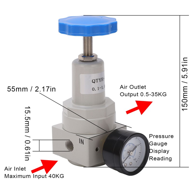 Air Pressure Regulator Automatic Relief Valve Controller Aluminium Alloy with