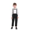 SEVENHEAD Wine Red Child Kids Suspenders Bowtie Set Adjustable Suspender
