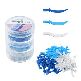 Windplusya 72pcs Dental Wedges Plastic, Dental Sectional Matrix System Wedge Refill Tulwar Wedges with Holes (72pcs Set)