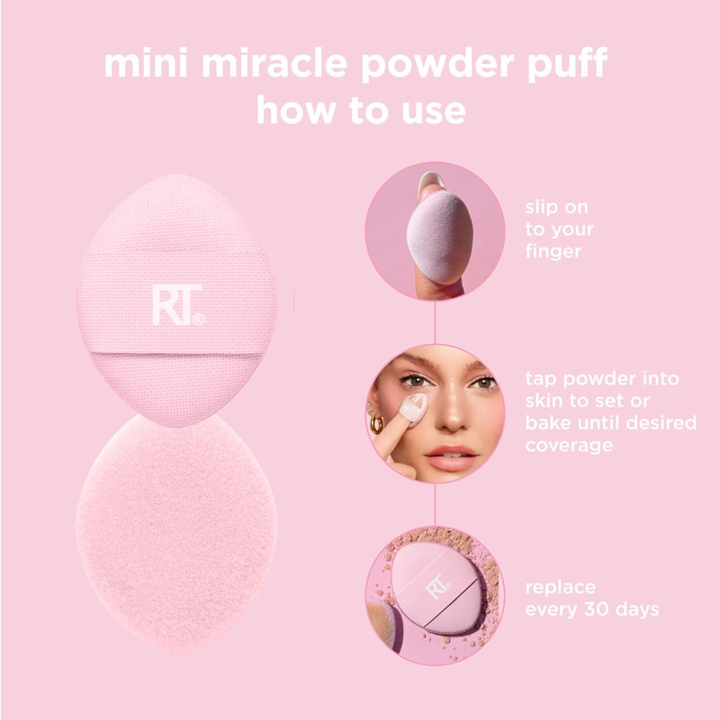 Real Techniques 3 x Mini Miracle Powder Puff Trio, Fix