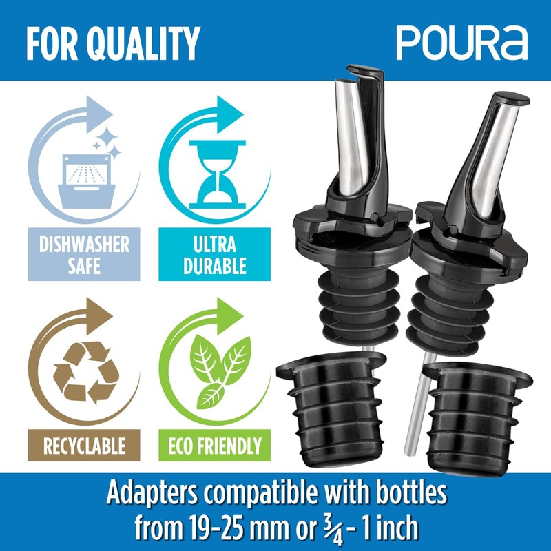 3-in-1 Liquor Pour Spout | Olive Oil Spout with Built-in