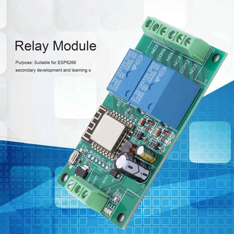 Wi Fi Relay Module DualChannel PCB DC 880V for ESP8266