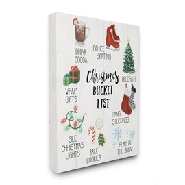 Stupell Industries Christmas Bucket List Seasonal Items Food Winter Word Canvas Wall Art, 36 x 48, Design by Artist Daphne Polselli