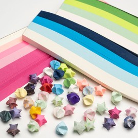 DIAO79NI 540 Sheets Star Origami Paper Assortment Color Star Paper Strip Origami Stars Paper Solid Color Lucky Star Decoration Paper Strips DIY Hand Art Crafts (Blue Gradient)