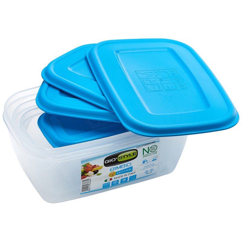 GioStyle Set aus 4 rechteckigen Behältern (0,5 l + 1
