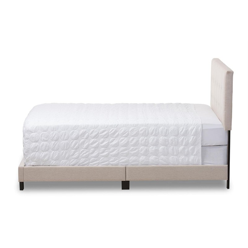 Baxton Studio Brookfield Tufted Full Panel Bed in Beige