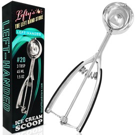 Lefty’s Left handed Ice Cream Scoop - #20 Large 1.5 OZ - Portion Kitchen Tool - Great for Scooping & Portioning Cookies, Meat Balls, Cupcakes - Gifts for Left-Handed, Lefty, Adults, Chefs and Women