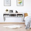 Pemberly Row Contemporary MDF Wall Mounted Floating Computer Desk in