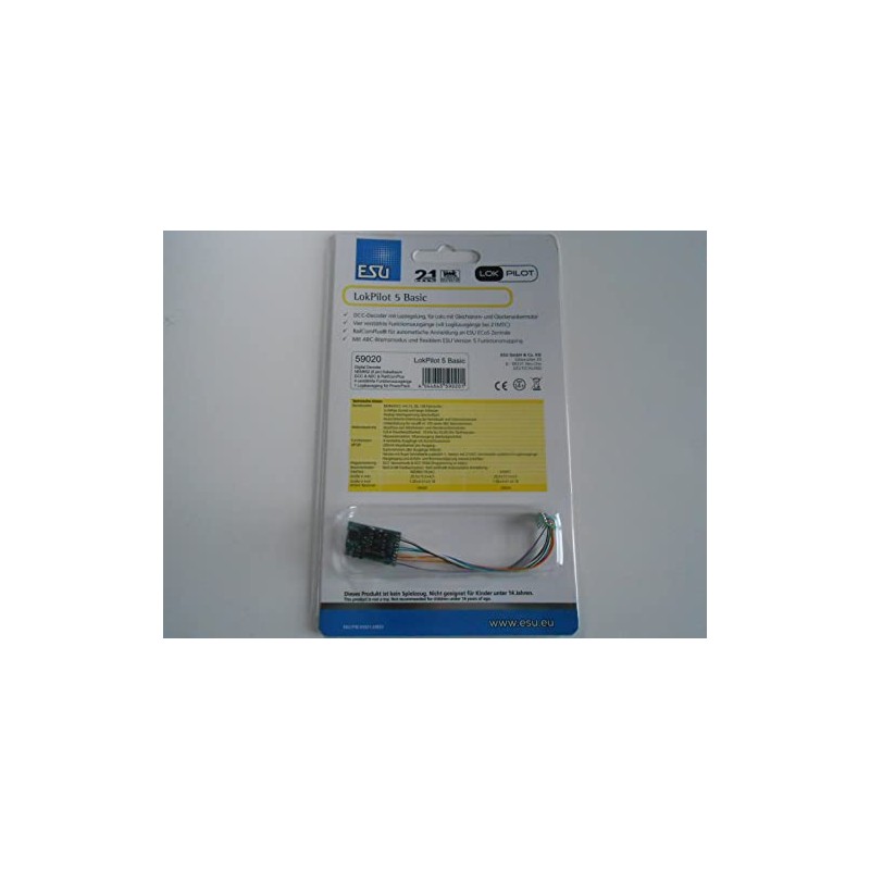 ESU 59020 LokPilot 5 Basic, DCC 8-pin NEM652