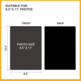 KikoSkool Magnetic Picture Frames, 4 Pack Black Holds 8.5 x 11 Fridge Magnets Photos Frame, Magnetic Photo Pocket Perfect for Displaying Photos, Artworks and Schedules.
