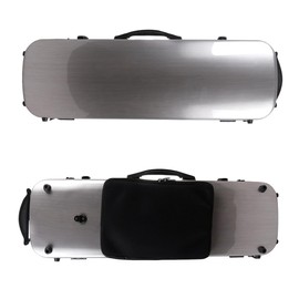 Vetimobato Carbon Fiber Violin Case 4/4 Full Size Hard Shell Oblong Violin Box with strap & Music Sheet Bag & Lock Travel case 2.1kg (Silver Gray)
