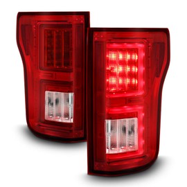 ACANII - For 2018-2020 Ford F150 Pickup Red Clear LED Tube Tail Lights Brake Lamps Set Driver & Passenger Side