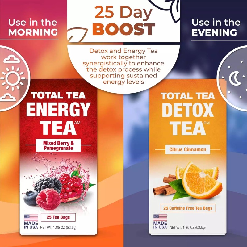 Total Tea Detox Tea & Energy Tea Set 25 Day