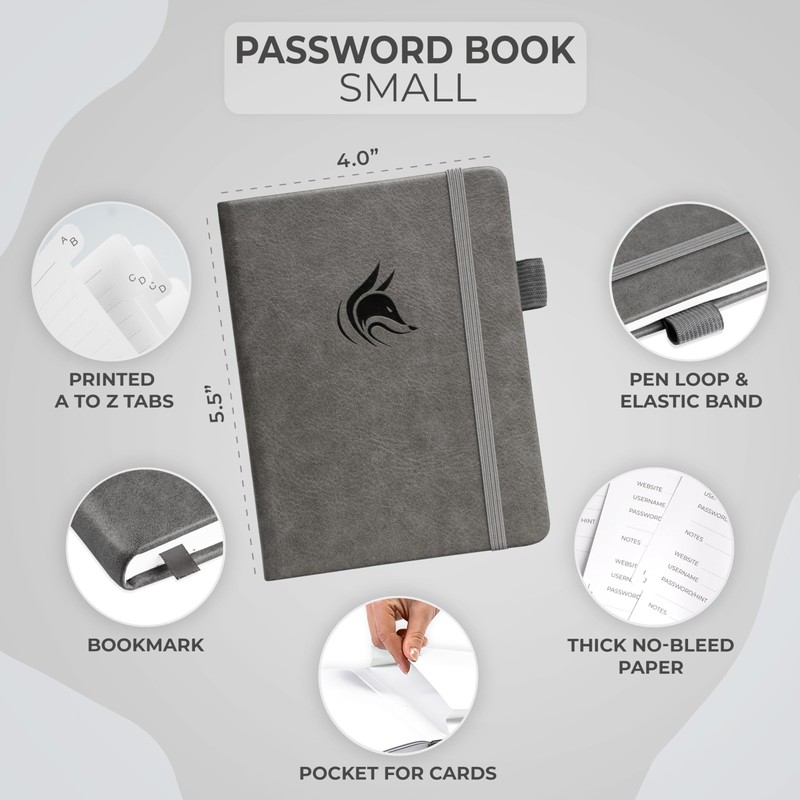 Clever Fox Password Book with Tabs - Address and Password