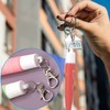Isslly 2pcs Lip Gloss Keychain Cap, Reusable Lip Balm Cap