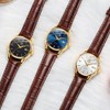 OLEVS Women Watches Brown Leather Easy Reader Quartz Analog Small