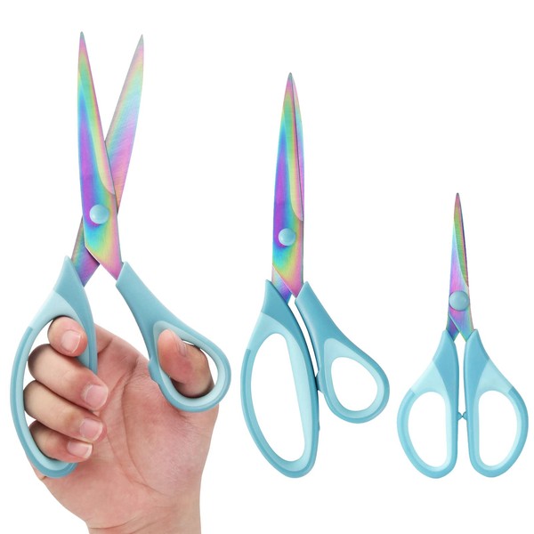 Scissors All Purpose, Sharp Titanium Blades Shears, Rubber Comfort Grip