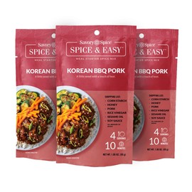 Savory Spice Korean BBQ Pork Spice & Easy (3-Pack, 5.85 oz) - Korean BBQ Rub Seasoning Packet & Marinade Mix for Pork Tenderloin, Sticky Glaze, and Weeknight Dinners