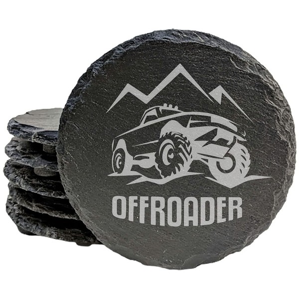 Off-Road Ready: Mountain & Truck Coasters for Adventure - Round