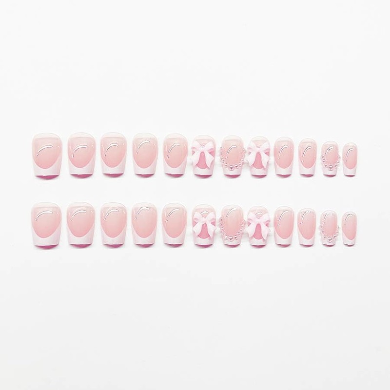 Press On Nails, Beauty Pattern Summer Cute Glue on Nails,