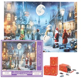 Puzzle Adventskalender 2025,1008-Teiliges Puzzle,24 Kästchen,Verblasst Nicht Leichtregt die Fantasie der Kinder an,für Weihnachtsgeschenke und Dekorationen für Jungen,Mädchen