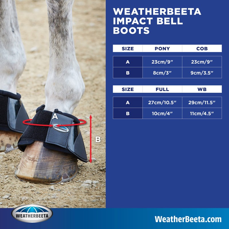 WeatherBeeta Impact Bell Boots, Black, Pony