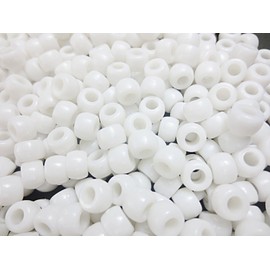 500 Pcs Big Acrylic Beads White 9 mm Huey, Dewey, and Louie Sundries