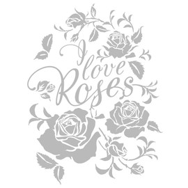 Ideen mit Herz Metallic Ironing Transfer | Shiny | DIN A4 | Decorate Textiles such as T-Shirts & Bags with Iron-on Motifs | Iron on Pictures Quick & Easy | DIY Textile Design (Rose 03 | Silver)