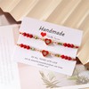 ZMJK Adjustable Heart Beaded Bracelet 2pcs Love Eye Braided Bracelet